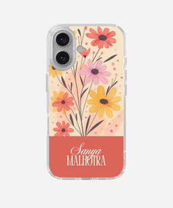 Sunset Meadow Custom Name Silicone Transparent Case