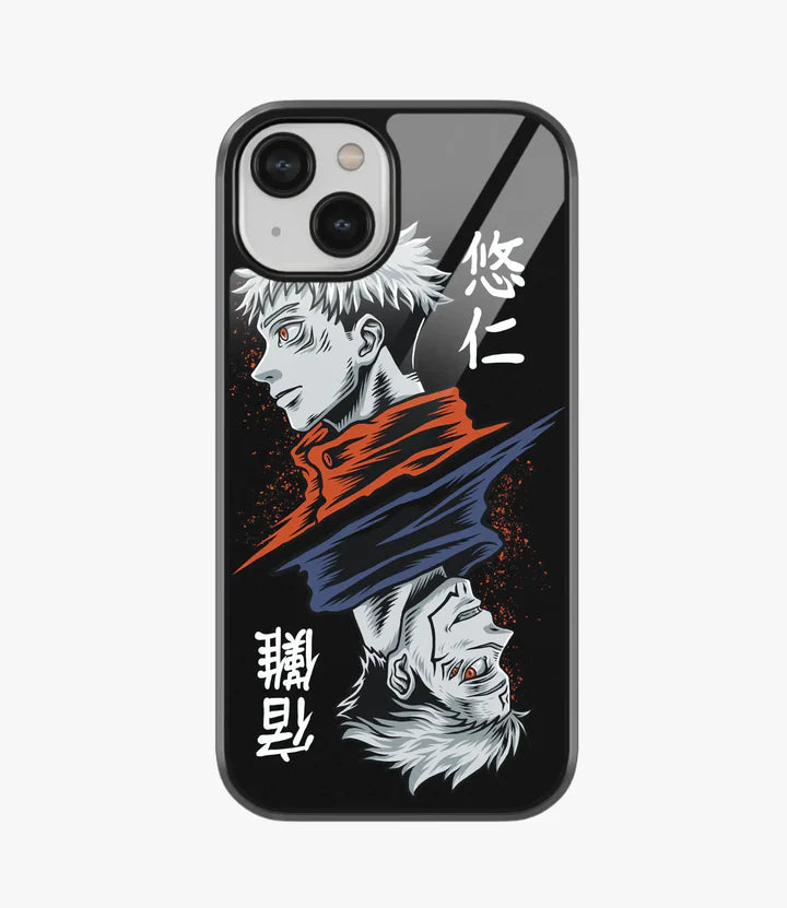 Upside Down Anime Glass Case for iPhone 14
