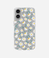 White Daisy Clear Silicone Phone Case