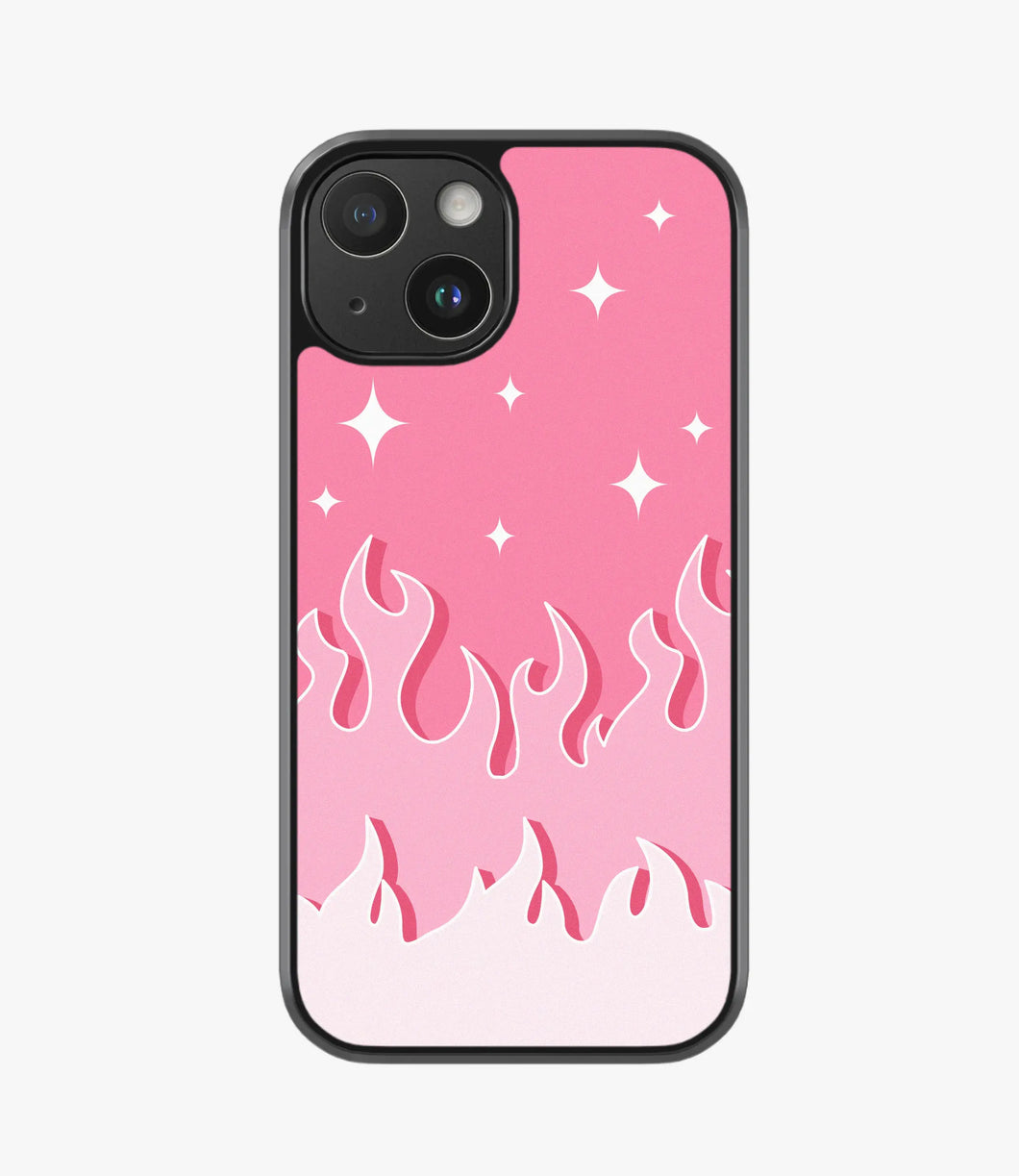 Y2K Fireburst Pink Flame Hybrid Matte Case