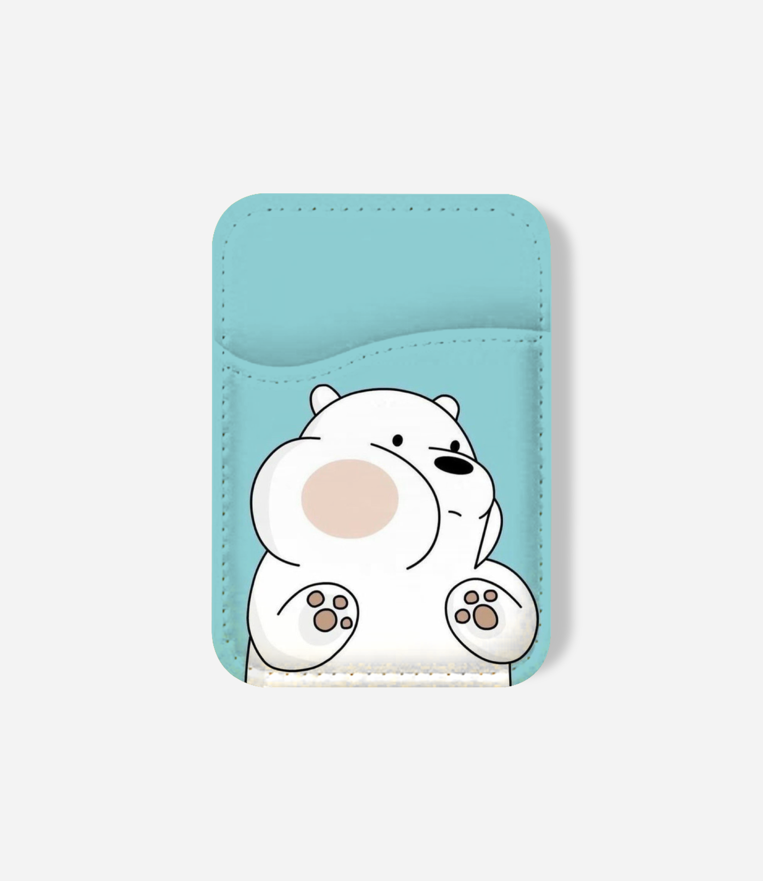Cute White Bear Phone Wallet - Main Image