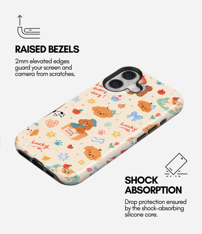 Happy Puppy Picnic Glossy Armoured Case