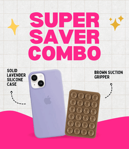 Solid Lavender Soft Silicone iPhone Case + Soft Suction Grip Combo