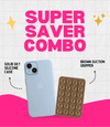 Solid Sky Soft Silicone iPhone Case + Soft Suction Grip Combo