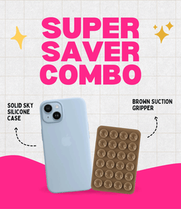 Solid Sky Soft Silicone iPhone Case + Soft Suction Grip Combo