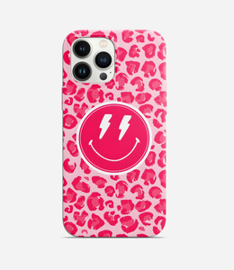 Pink Smiley Leopard Y2K Phone Case
