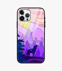 Glittering Wolf Glass Case for iPhone 13 Pro Max