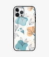 Leaf Line Floral Glass Case for iPhone 13 Pro Max