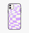 Lavender Checkered Glass Case for iPhone 12