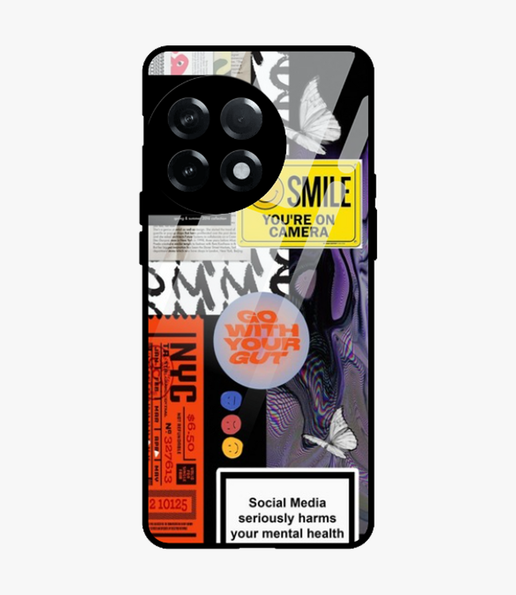 Smile You'Re On Camera Glass Case for Oneplus 11