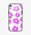 Groovy Purple Floral Glass Case for iPhone XR