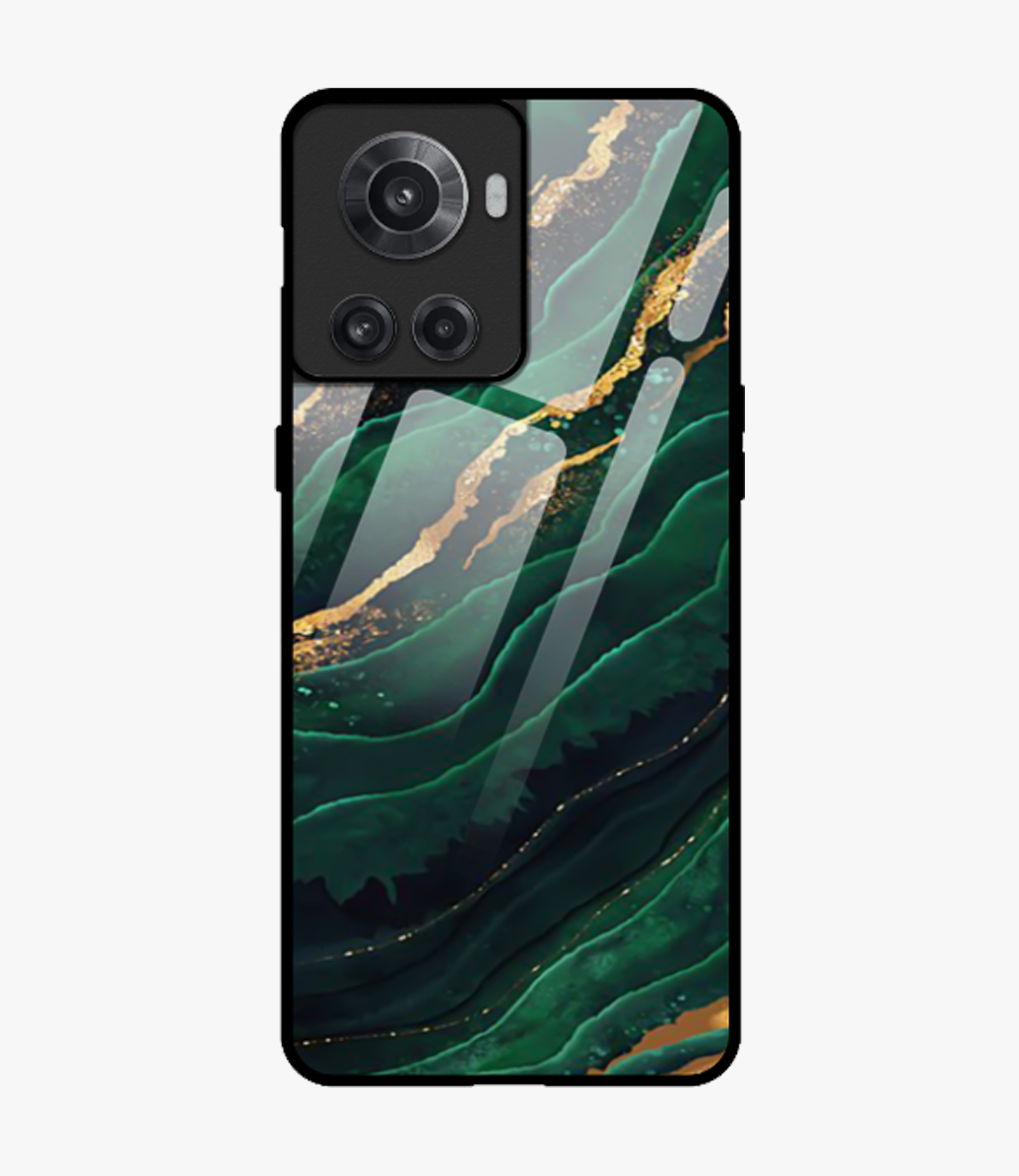 Green Emerald Marble Glass Case for Oneplus 10R