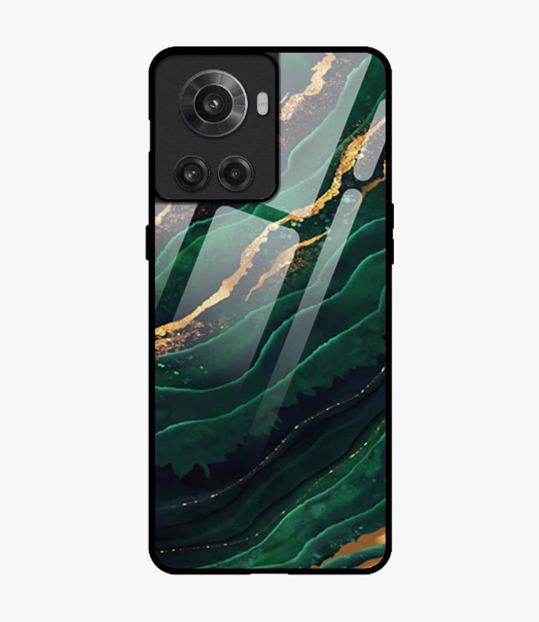 Green Emerald Marble Glass Case for Oneplus 10R