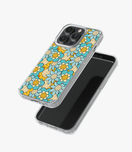 Retro 70s Blue Floral Silicone Case