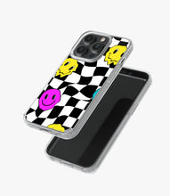 Load image into Gallery viewer, Melted Trippy Smiles Checkered Silicone Case
