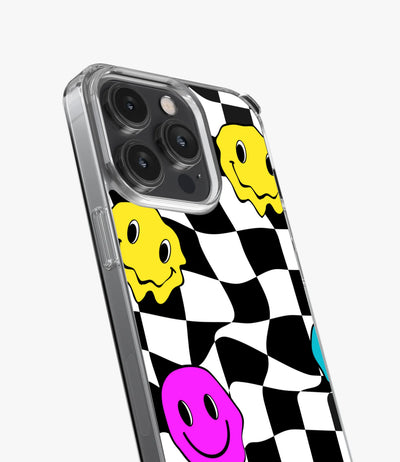 Melted Trippy Smiles Checkered Silicone Case