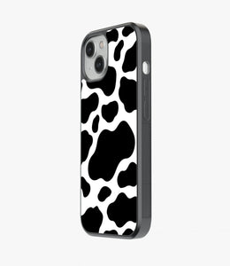 Y2k Black Cow Print Glass Case