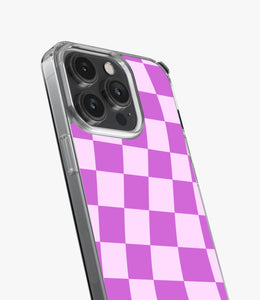 Purple Checkered Silicone Case