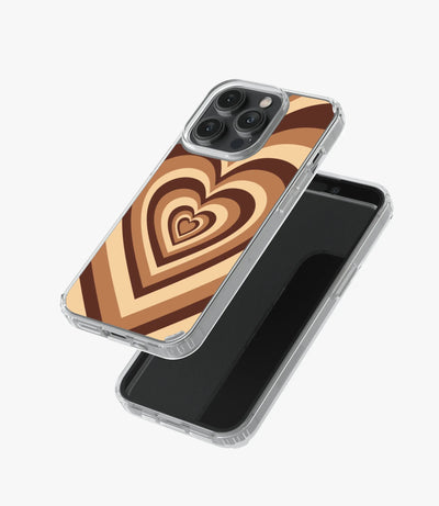 Y2k Choco Brown Heart Silicone Case