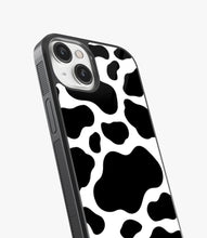 Load image into Gallery viewer, Y2k Black Cow Print Glass Case
