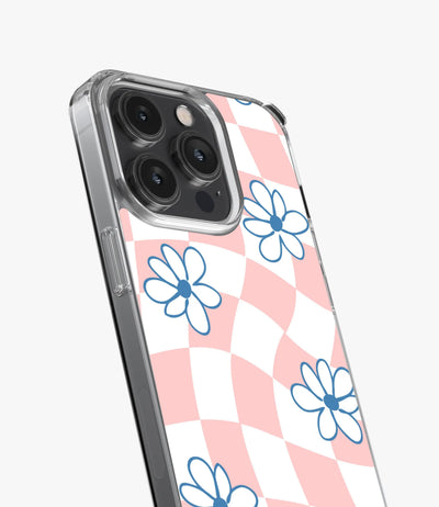 Hippie Aesthetic Daisy Checkered Silicone Case