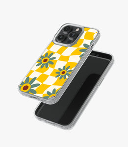 Vintage Groovy Floral Checkered Silicone Case