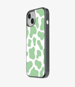 Y2k Green Cow Print Glass Case