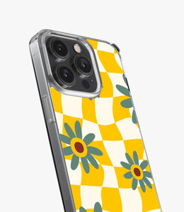 Vintage Groovy Floral Checkered Silicone Case