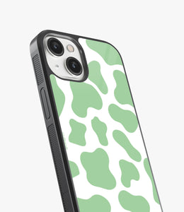 Y2k Green Cow Print Glass Case