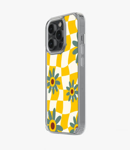 Vintage Groovy Floral Checkered Silicone Case