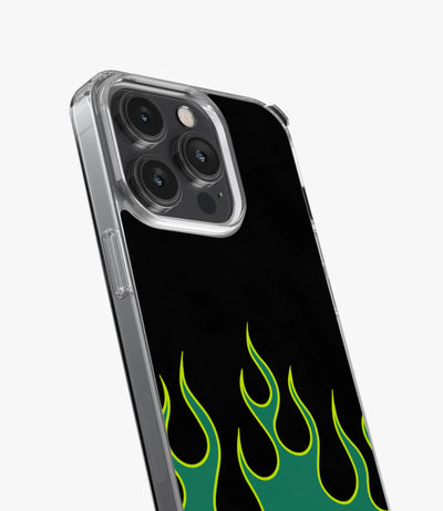 Y2K Green Flames Silicone Case