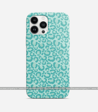 Load image into Gallery viewer, Aqua Leopard Print Phone Case
