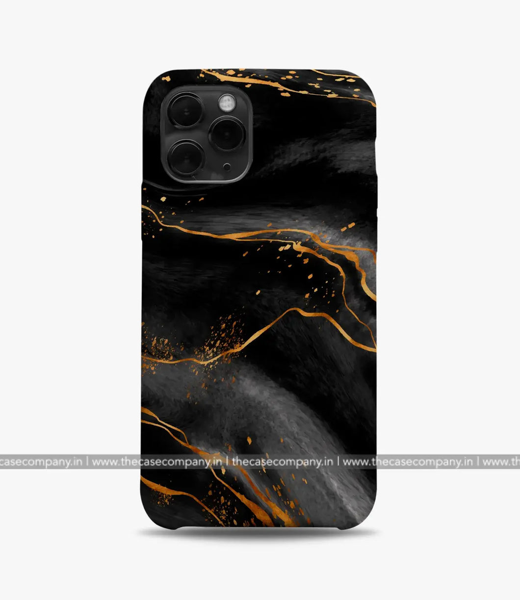 Black Gold Marble Print Case