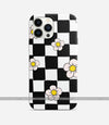 Black & White Daisy Checkered Print Case
