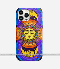 Load image into Gallery viewer, Celestial Sun &amp; Moon Groovy Phone Case
