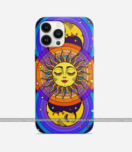 Celestial Sun & Moon Groovy Phone Case