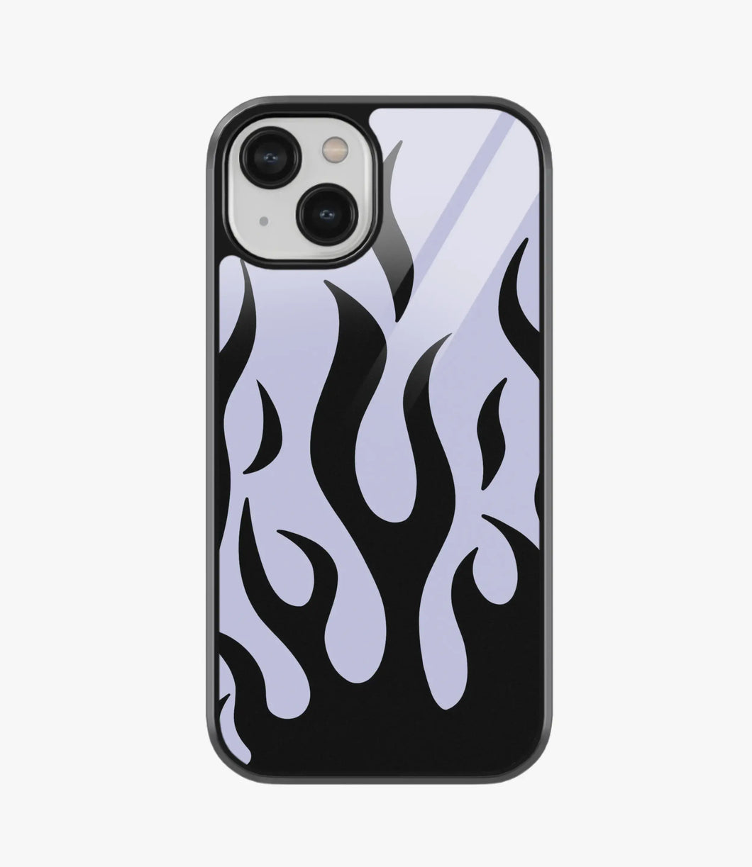 Black/Grey Flame Glass Case