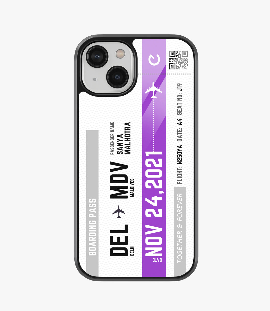 Travel City Boarding Pass Glass Case
