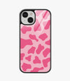 Y2k Pink Cow Print Glass Case