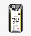 Your City Boarding Pass Glass Case