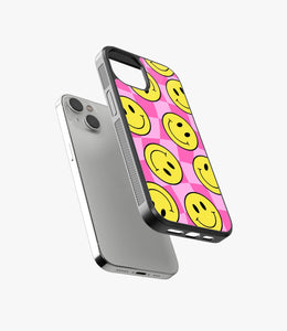 Checkered Smiley Glass Case