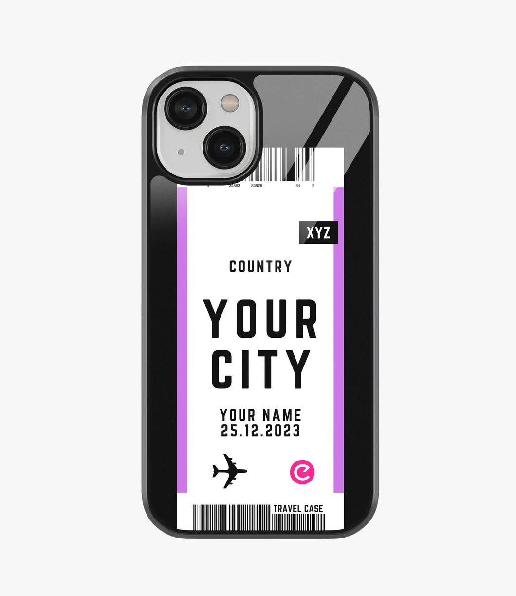 Your City Boarding Pass Glass Case
