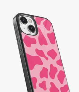 Y2k Pink Cow Print Glass Case