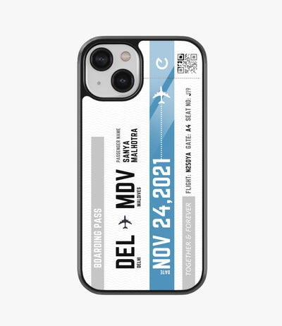 Travel City Boarding Pass Glass Case