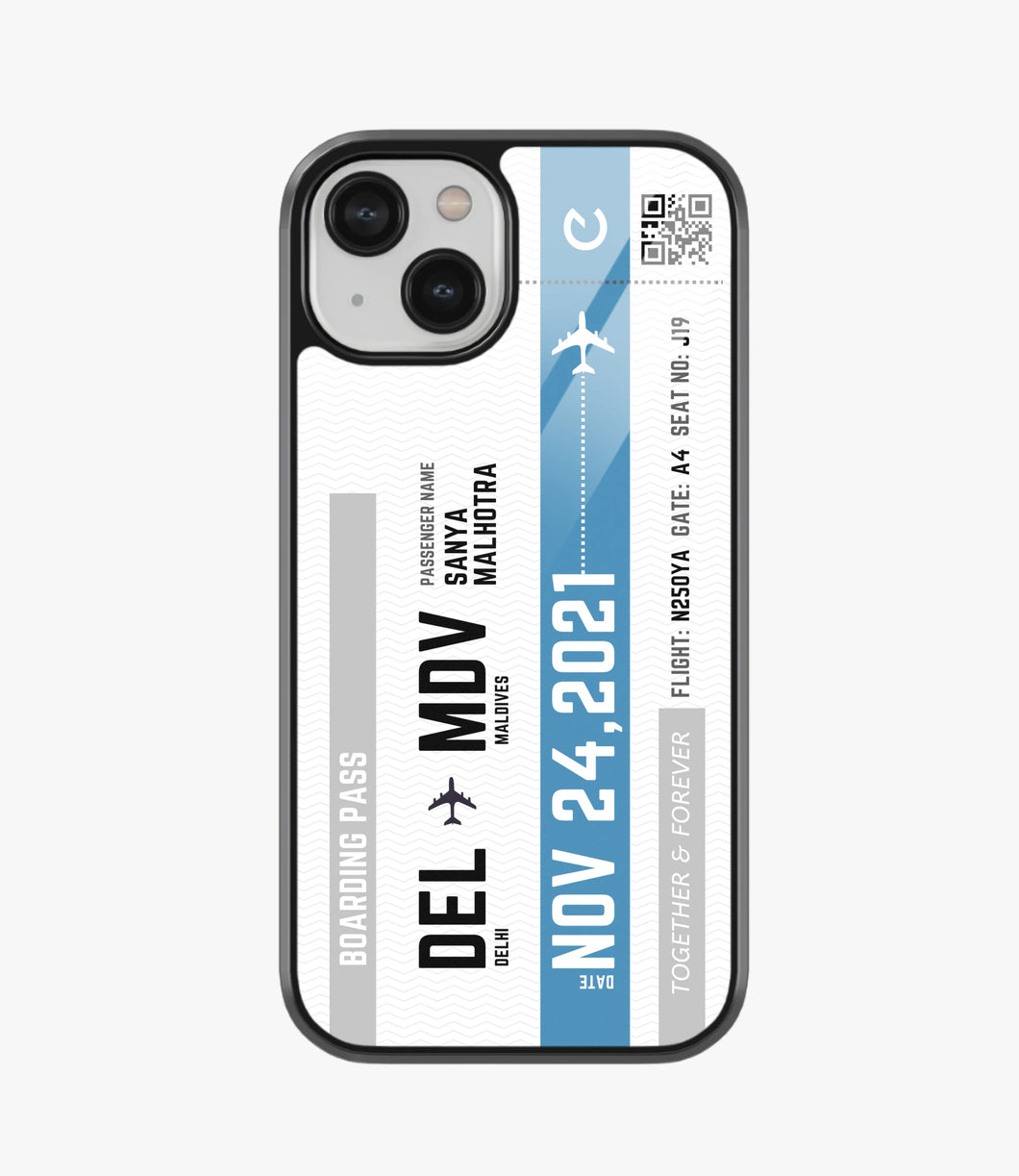 Travel City Boarding Pass Glass Case