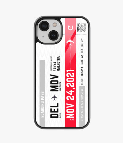Travel City Boarding Pass Glass Case