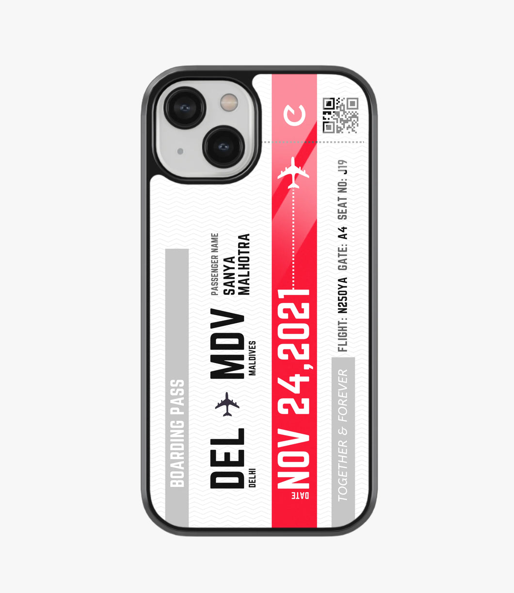 Travel City Boarding Pass Glass Case