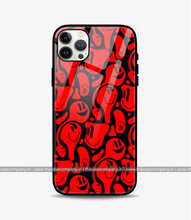 Load image into Gallery viewer, Distorted Red Emoticons Glass Case
