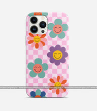 Load image into Gallery viewer, Happy Colorful Flowers Checkered Print Case
