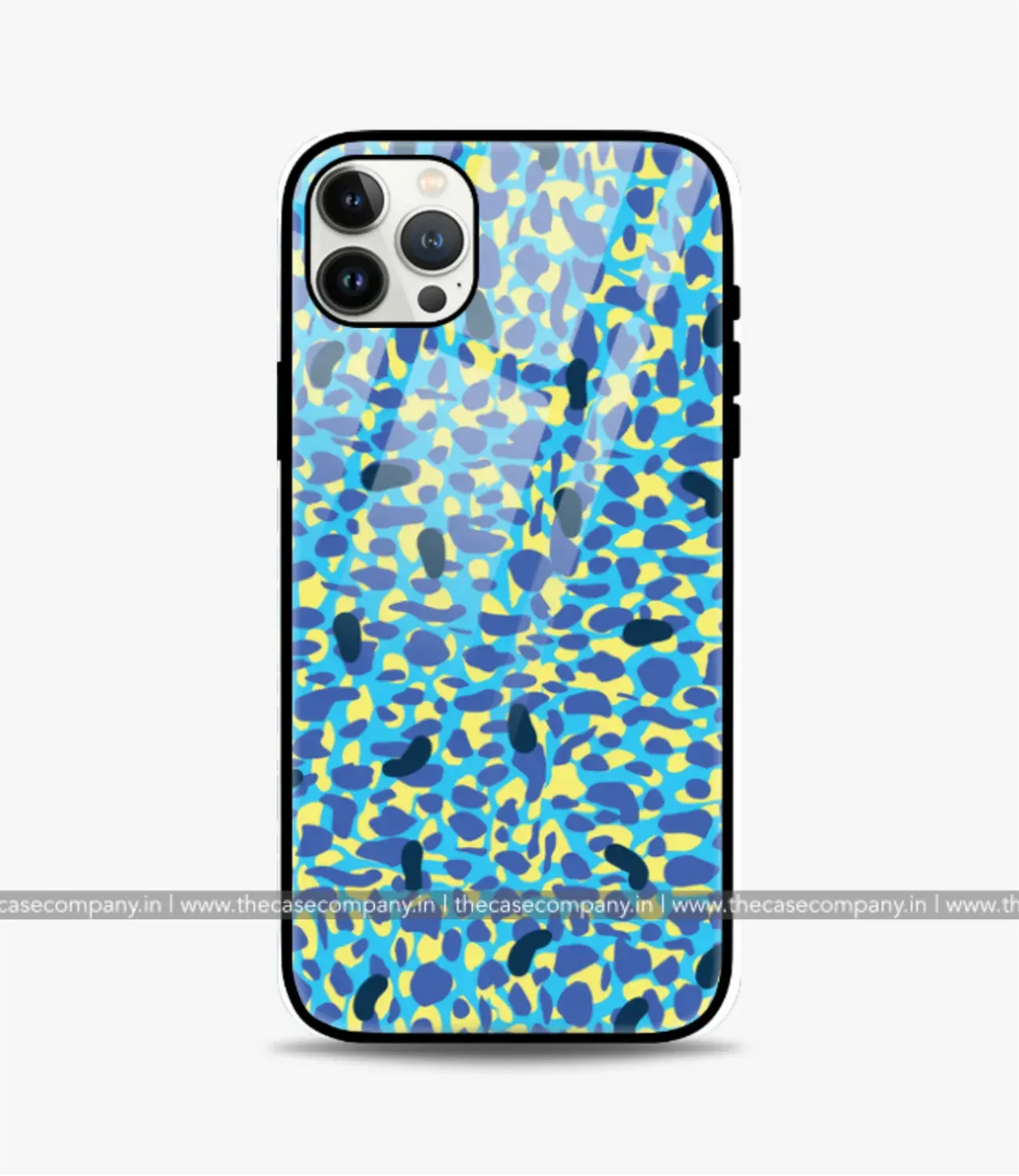 Marine Blue Camo Glass Phone Case